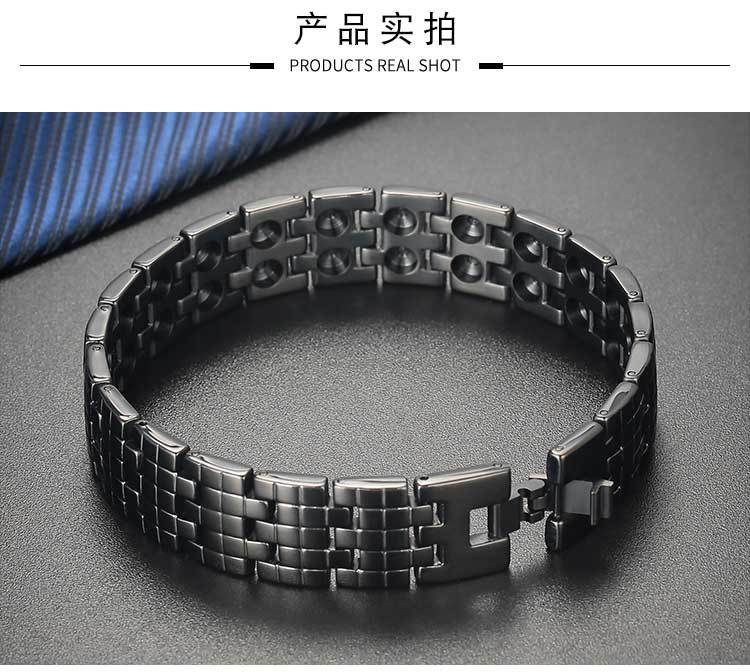 Wish Cross-Border Hot Jewelry Magnet Pure Titanium Germanium Bracelet Men's Bracelet Factory Direct Approval