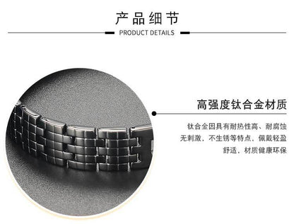 Wish Cross-Border Hot Jewelry Magnet Pure Titanium Germanium Bracelet Men's Bracelet Factory Direct Approval
