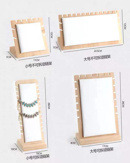 Bamboo and Wood Removable Necklace Display Rack Pendant Jewelry Jewelry Storage Rack Jewelry Store Window Display Props