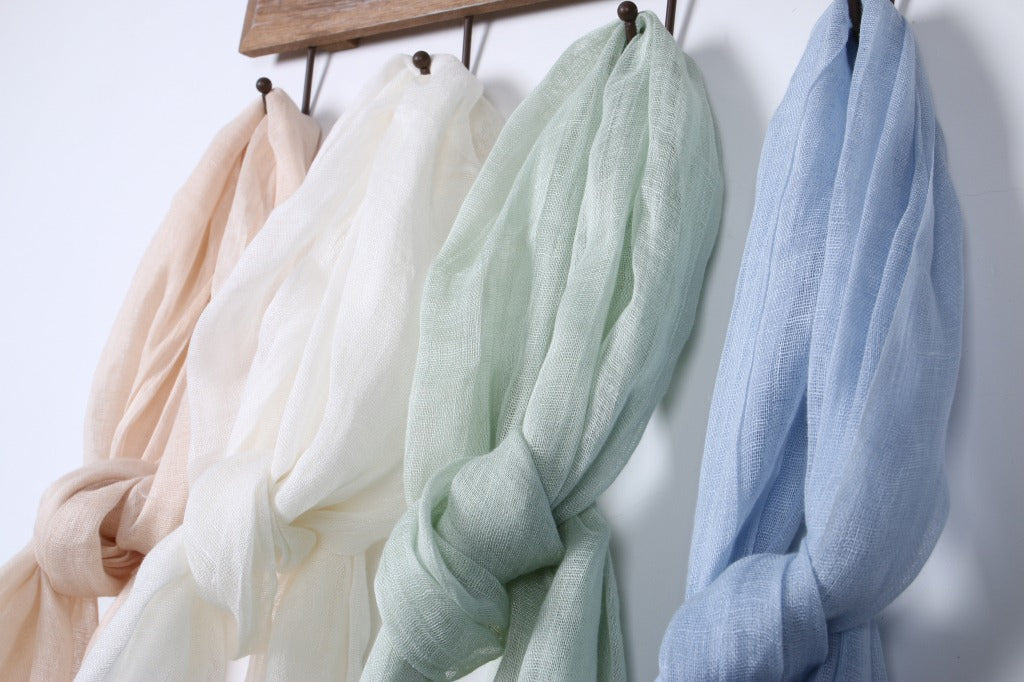 55*180cm Fashion Soft Solid Women 100% Linen Flax Tassel Scarf Summer Travel Sunscreen Long Shawl Elegant Hijab Women Foulard