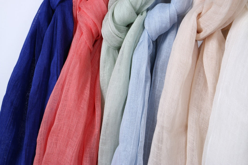 55*180cm Fashion Soft Solid Women 100% Linen Flax Tassel Scarf Summer Travel Sunscreen Long Shawl Elegant Hijab Women Foulard