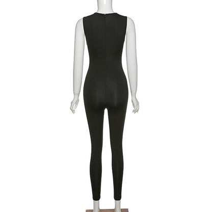 Pencil Jumpsuit Women New Full Seasons Casual Fitness Sporty Playsuit Sleeveless Slim Activewear All In One Jumpsuit Clothing