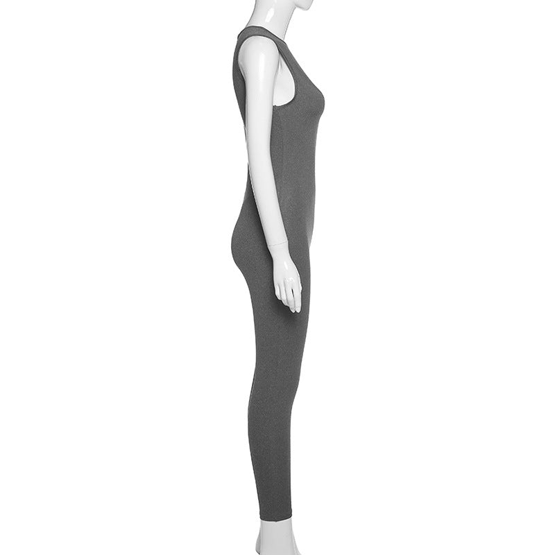 Pencil Jumpsuit Women New Full Seasons Casual Fitness Sporty Playsuit Sleeveless Slim Activewear All In One Jumpsuit Clothing