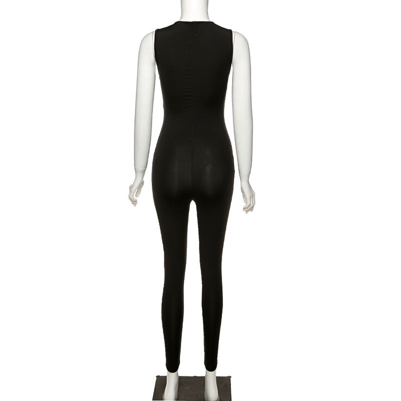 Pencil Jumpsuit Women New Full Seasons Casual Fitness Sporty Playsuit Sleeveless Slim Activewear All In One Jumpsuit Clothing