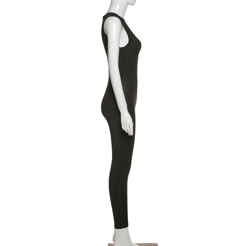 Pencil Jumpsuit Women New Full Seasons Casual Fitness Sporty Playsuit Sleeveless Slim Activewear All In One Jumpsuit Clothing