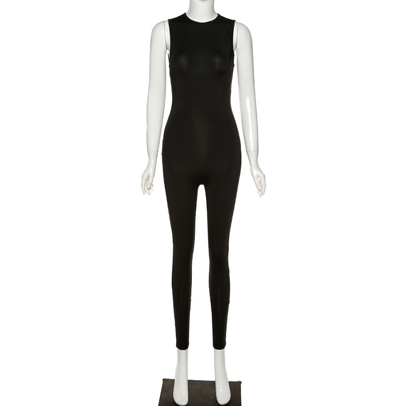 Pencil Jumpsuit Women New Full Seasons Casual Fitness Sporty Playsuit Sleeveless Slim Activewear All In One Jumpsuit Clothing