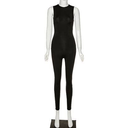 Pencil Jumpsuit Women New Full Seasons Casual Fitness Sporty Playsuit Sleeveless Slim Activewear All In One Jumpsuit Clothing