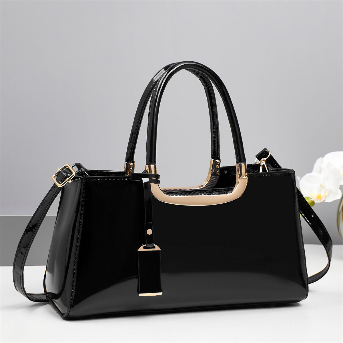 Luxury Designer Handbags High-End Evening Party Women Clutch Top Handle Underarm Bags Bright Patent PU Leather Crossbody Bags