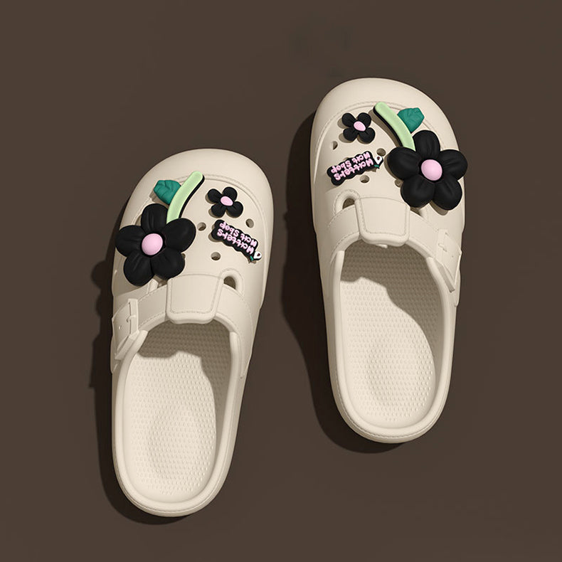 Clogs Fashion Women's Sandals Summer 2025 Mules Flower Luxury Designer Slippers Home Platform Woman Shoes Indoor Outdoor Slides