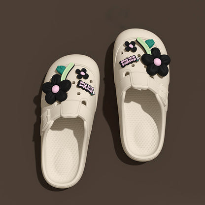 Clogs Fashion Women's Sandals Summer 2025 Mules Flower Luxury Designer Slippers Home Platform Woman Shoes Indoor Outdoor Slides