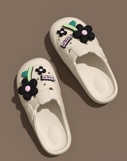 Clogs Fashion Women's Sandals Summer 2025 Mules Flower Luxury Designer Slippers Home Platform Woman Shoes Indoor Outdoor Slides