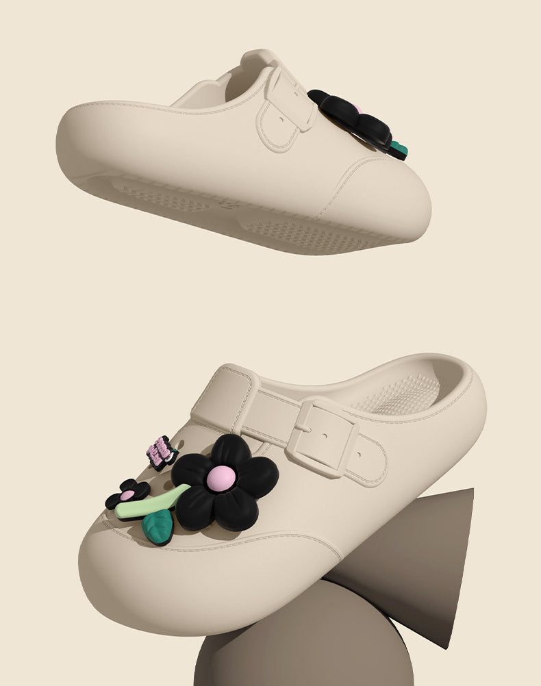 Clogs Fashion Women's Sandals Summer 2025 Mules Flower Luxury Designer Slippers Home Platform Woman Shoes Indoor Outdoor Slides
