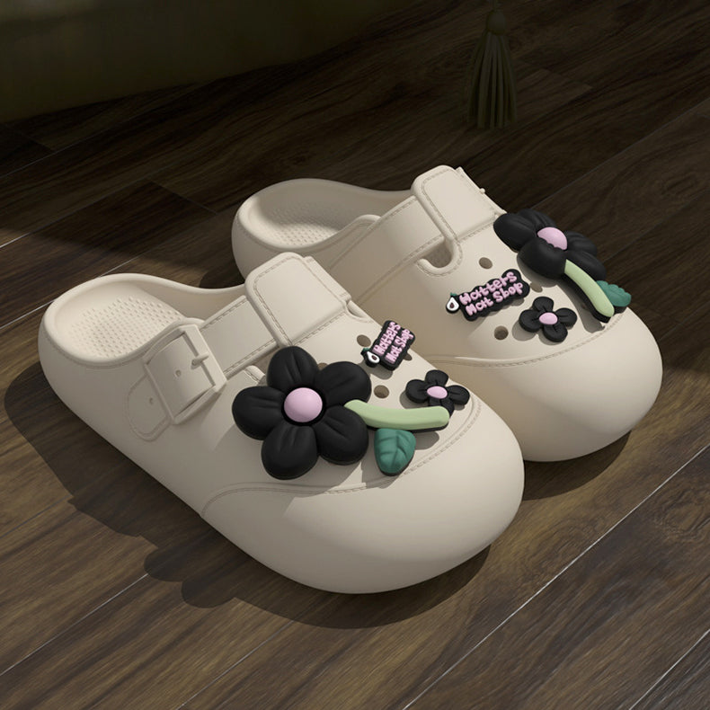 Clogs Fashion Women's Sandals Summer 2025 Mules Flower Luxury Designer Slippers Home Platform Woman Shoes Indoor Outdoor Slides