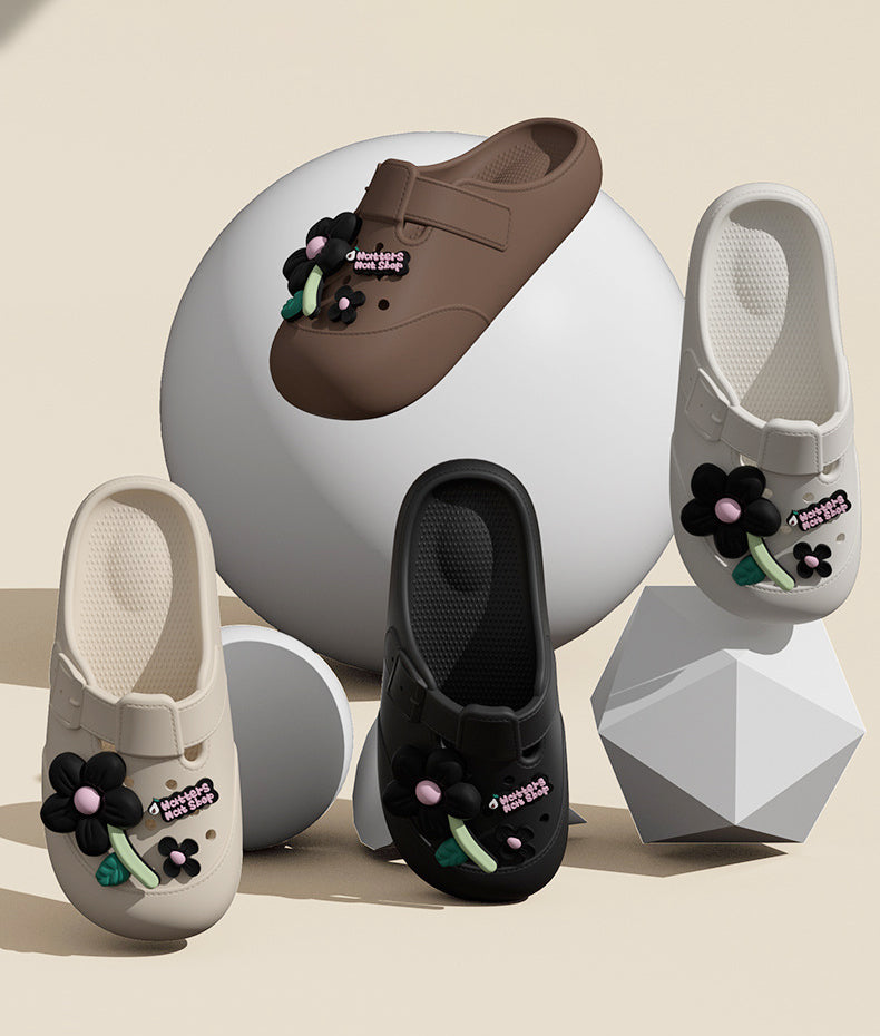 Clogs Fashion Women's Sandals Summer 2025 Mules Flower Luxury Designer Slippers Home Platform Woman Shoes Indoor Outdoor Slides
