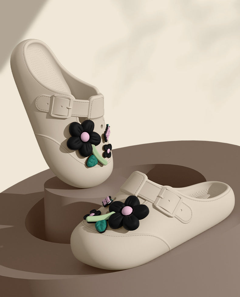 Clogs Fashion Women's Sandals Summer 2025 Mules Flower Luxury Designer Slippers Home Platform Woman Shoes Indoor Outdoor Slides