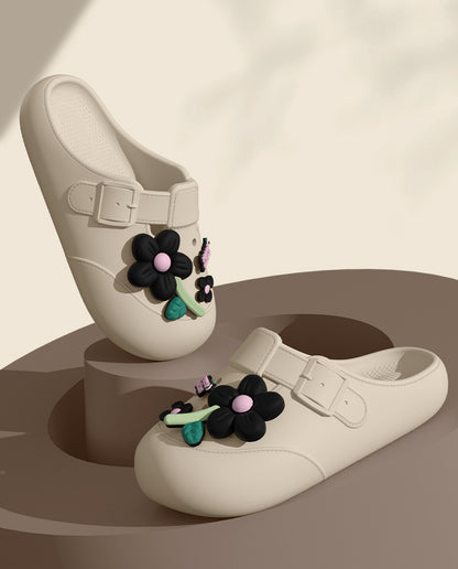 Clogs Fashion Women's Sandals Summer 2025 Mules Flower Luxury Designer Slippers Home Platform Woman Shoes Indoor Outdoor Slides