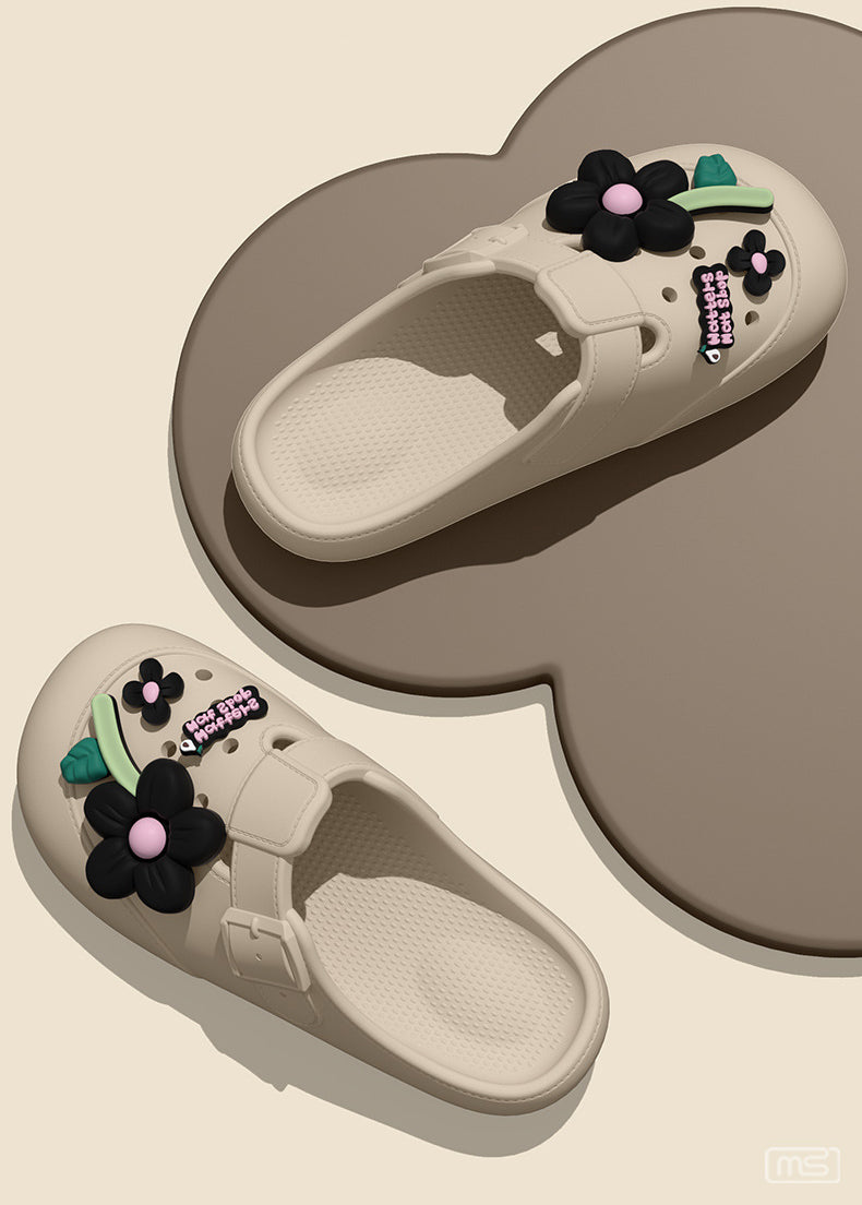 Clogs Fashion Women's Sandals Summer 2025 Mules Flower Luxury Designer Slippers Home Platform Woman Shoes Indoor Outdoor Slides