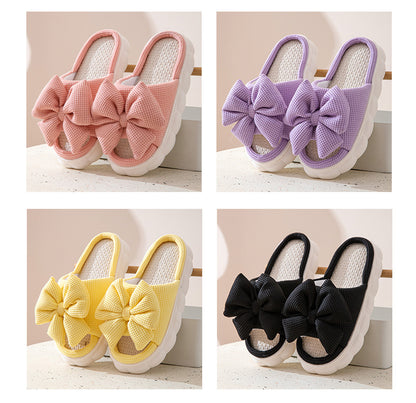 Platform Women's Slippers Home Bowknot Luxury Designer Shoes Girl Indoor Spring Summer Trend Footwear Flat Casual Elegant Slides
