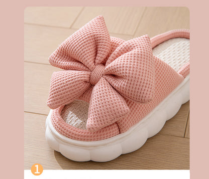 Platform Women's Slippers Home Bowknot Luxury Designer Shoes Girl Indoor Spring Summer Trend Footwear Flat Casual Elegant Slides