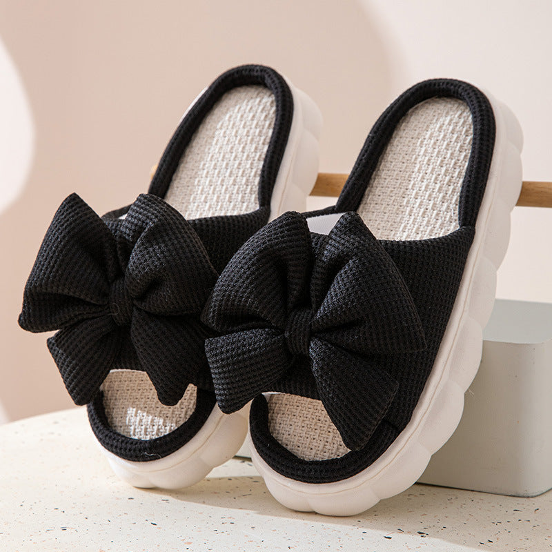 Platform Women's Slippers Home Bowknot Luxury Designer Shoes Girl Indoor Spring Summer Trend Footwear Flat Casual Elegant Slides