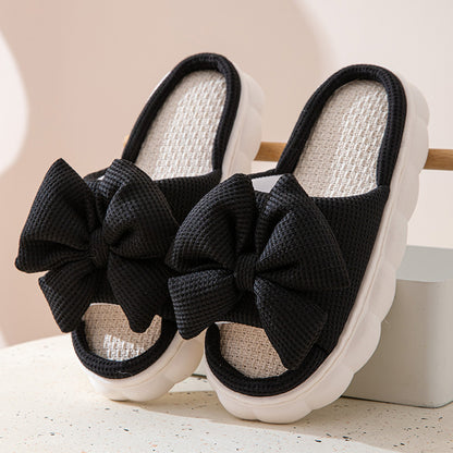 Platform Women's Slippers Home Bowknot Luxury Designer Shoes Girl Indoor Spring Summer Trend Footwear Flat Casual Elegant Slides