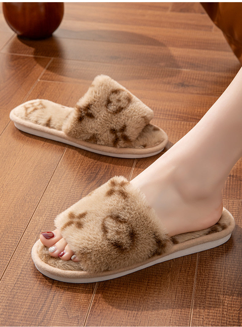 Fluffy Women's Slippers Indoor Autumn Winter Luxury Designer Woman Shoes Home Flats Casual Fuzzy Fur Slides Elegant Plush Soft