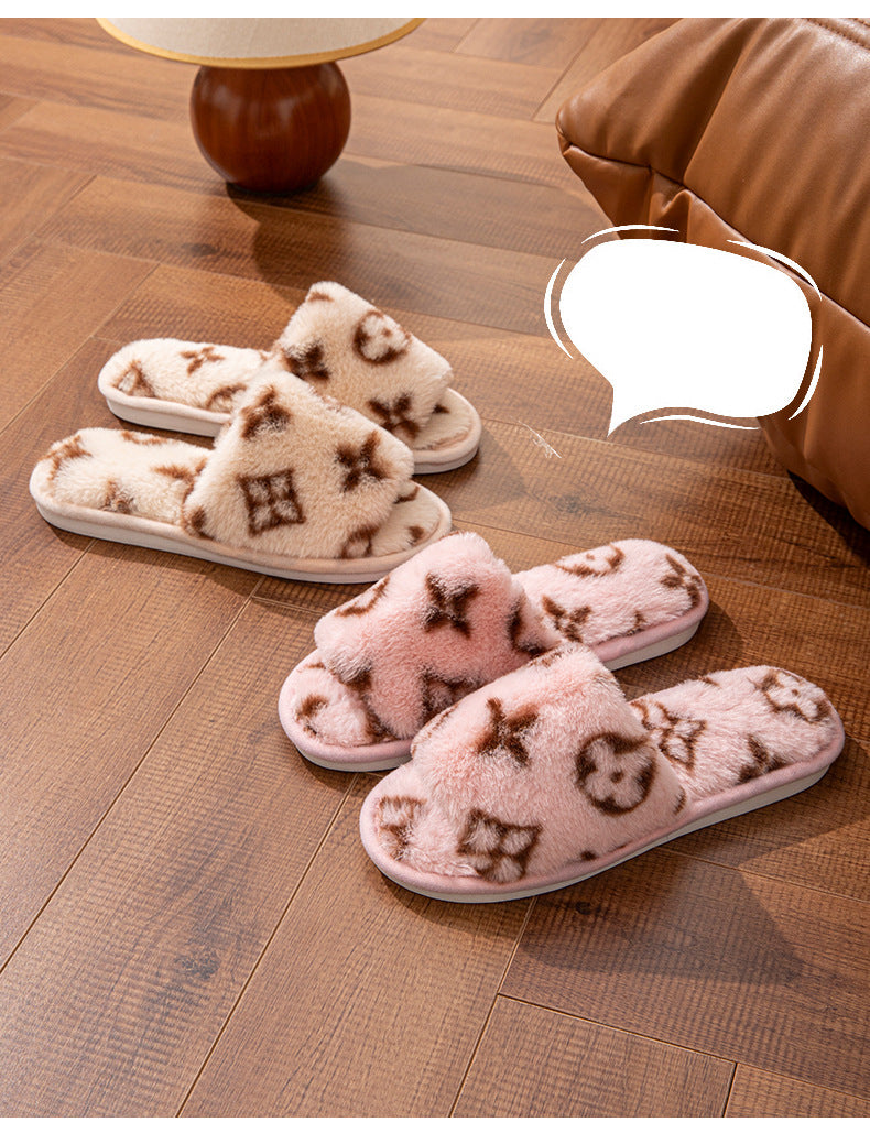 Fluffy Women's Slippers Indoor Autumn Winter Luxury Designer Woman Shoes Home Flats Casual Fuzzy Fur Slides Elegant Plush Soft