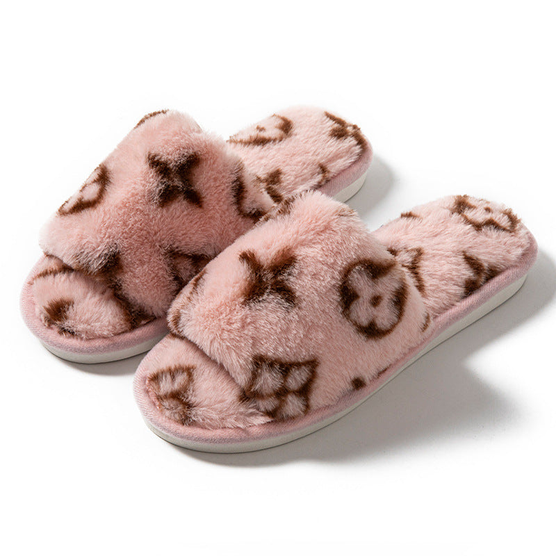 Fluffy Women's Slippers Indoor Autumn Winter Luxury Designer Woman Shoes Home Flats Casual Fuzzy Fur Slides Elegant Plush Soft