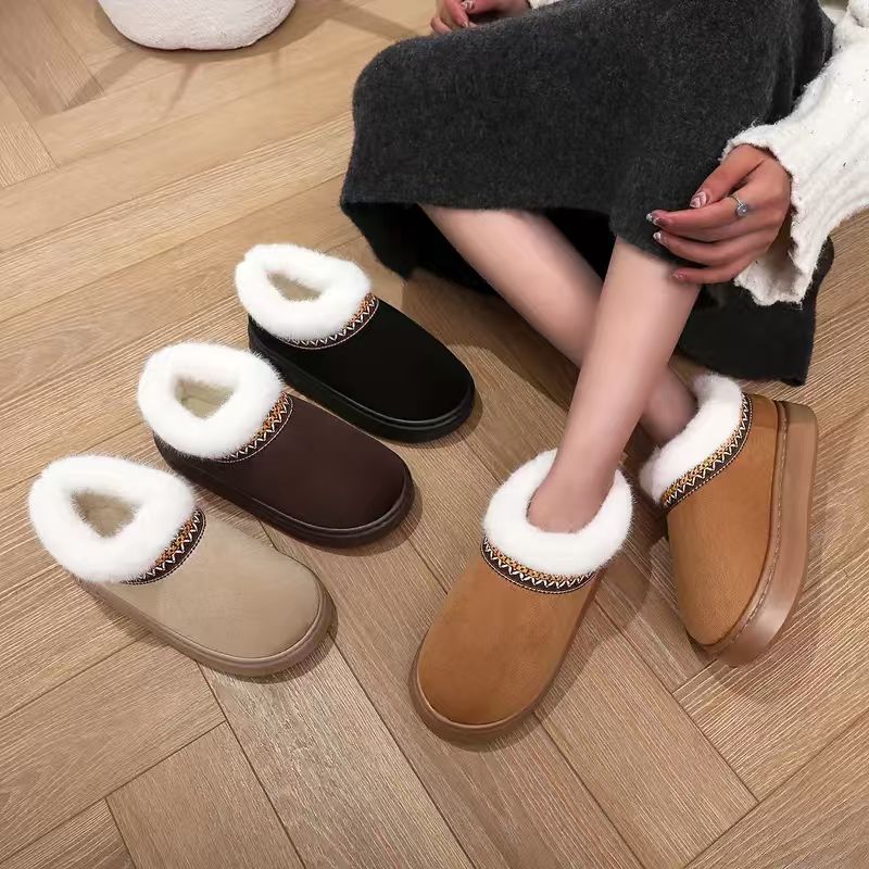 Fluffy Women's Slippers Home Casual Plush Ankle Boots Female Winter Fuzzy Fur Luxury Designer Plarform Shoes Girl Indoor Outdoor