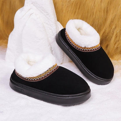 Fluffy Women's Slippers Home Casual Plush Ankle Boots Female Winter Fuzzy Fur Luxury Designer Plarform Shoes Girl Indoor Outdoor