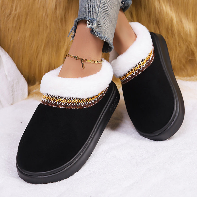 Fluffy Women's Slippers Home Casual Plush Ankle Boots Female Winter Fuzzy Fur Luxury Designer Plarform Shoes Girl Indoor Outdoor