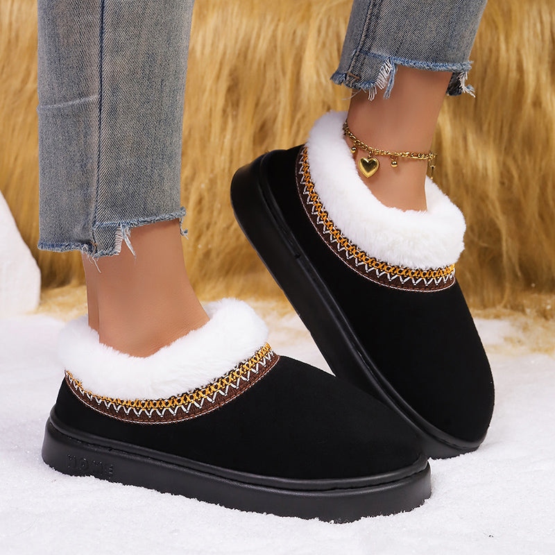 Fluffy Women's Slippers Home Casual Plush Ankle Boots Female Winter Fuzzy Fur Luxury Designer Plarform Shoes Girl Indoor Outdoor