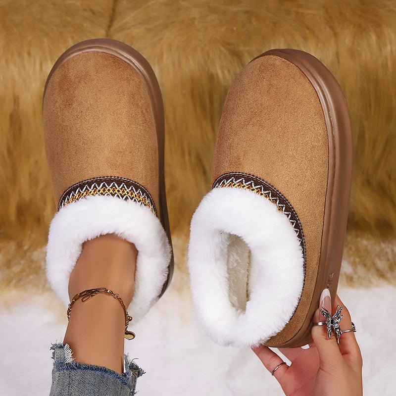 Fluffy Women's Slippers Home Casual Plush Ankle Boots Female Winter Fuzzy Fur Luxury Designer Plarform Shoes Girl Indoor Outdoor