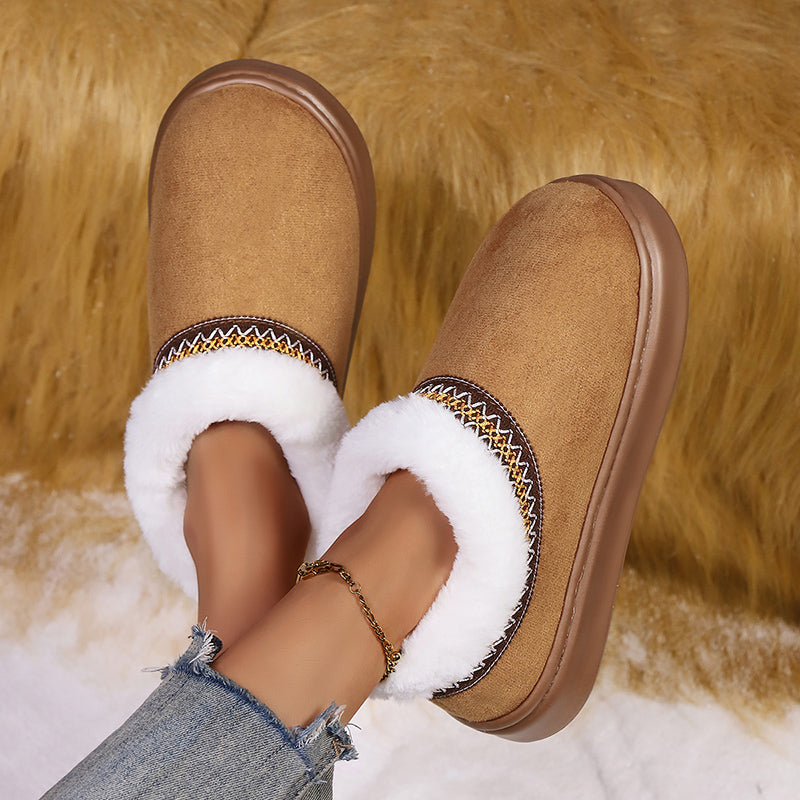 Fluffy Women's Slippers Home Casual Plush Ankle Boots Female Winter Fuzzy Fur Luxury Designer Plarform Shoes Girl Indoor Outdoor