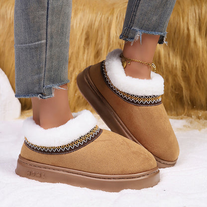 Fluffy Women's Slippers Home Casual Plush Ankle Boots Female Winter Fuzzy Fur Luxury Designer Plarform Shoes Girl Indoor Outdoor