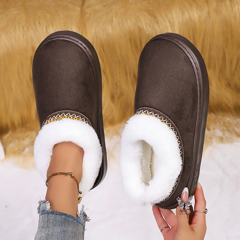Fluffy Women's Slippers Home Casual Plush Ankle Boots Female Winter Fuzzy Fur Luxury Designer Plarform Shoes Girl Indoor Outdoor