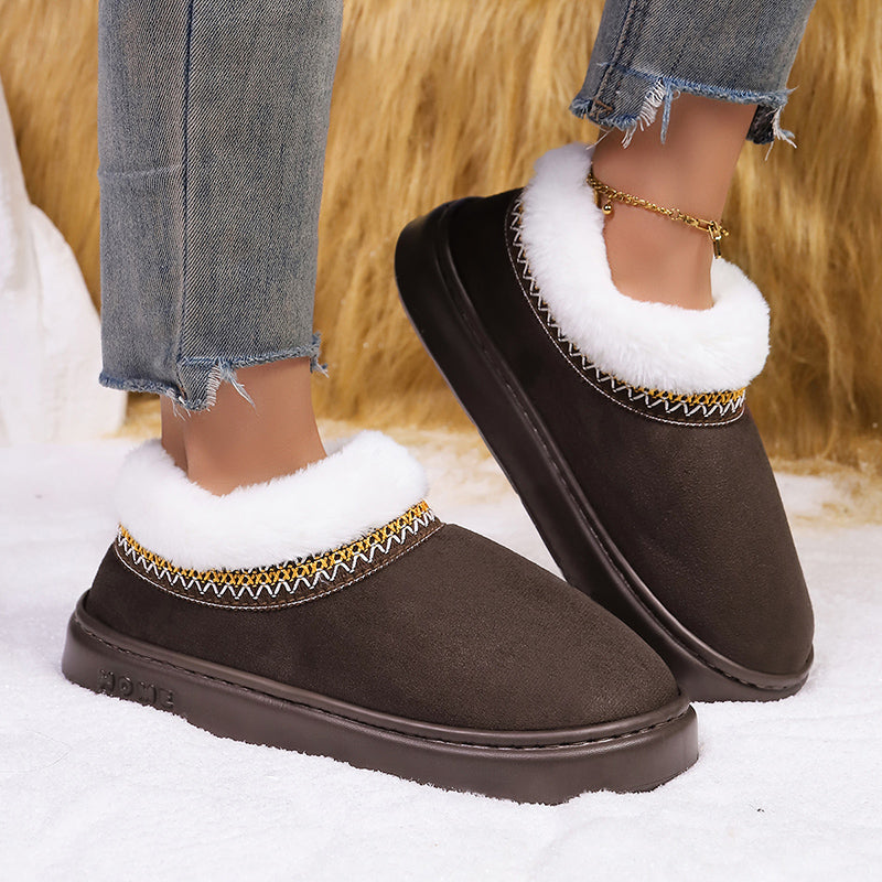 Fluffy Women's Slippers Home Casual Plush Ankle Boots Female Winter Fuzzy Fur Luxury Designer Plarform Shoes Girl Indoor Outdoor
