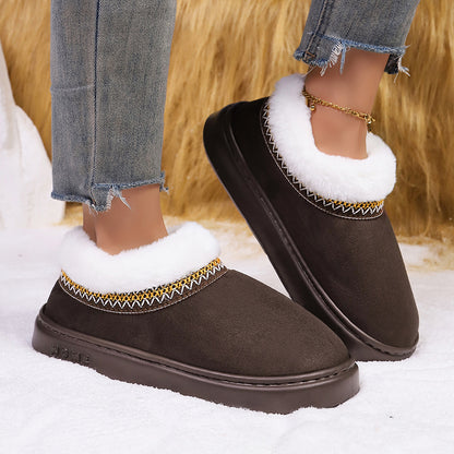 Fluffy Women's Slippers Home Casual Plush Ankle Boots Female Winter Fuzzy Fur Luxury Designer Plarform Shoes Girl Indoor Outdoor