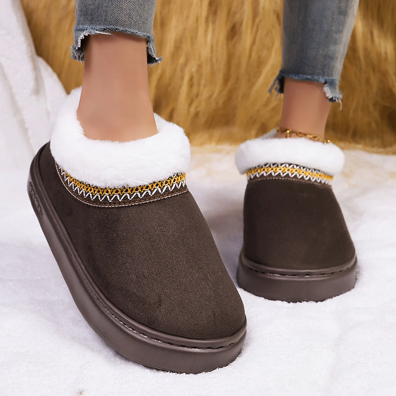 Fluffy Women's Slippers Home Casual Plush Ankle Boots Female Winter Fuzzy Fur Luxury Designer Plarform Shoes Girl Indoor Outdoor
