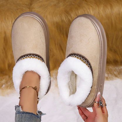 Fluffy Women's Slippers Home Casual Plush Ankle Boots Female Winter Fuzzy Fur Luxury Designer Plarform Shoes Girl Indoor Outdoor