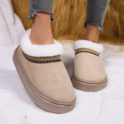 Fluffy Women's Slippers Home Casual Plush Ankle Boots Female Winter Fuzzy Fur Luxury Designer Plarform Shoes Girl Indoor Outdoor