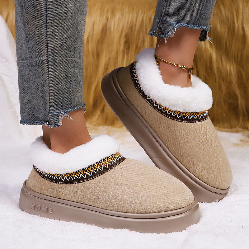 Fluffy Women's Slippers Home Casual Plush Ankle Boots Female Winter Fuzzy Fur Luxury Designer Plarform Shoes Girl Indoor Outdoor