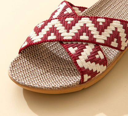Hemp Casual Women's Slippers Home Flats Spring Summer Luxury Designer Woman Shoes Fashion Indoor Slides Ladies Soft Sole Elegant