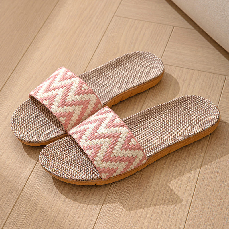 Hemp Casual Women's Slippers Home Flats Spring Summer Luxury Designer Woman Shoes Fashion Indoor Slides Ladies Soft sole Elegant