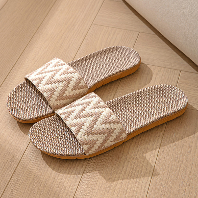 Hemp Casual Women's Slippers Home Flats Spring Summer Luxury Designer Woman Shoes Fashion Indoor Slides Ladies Soft sole Elegant