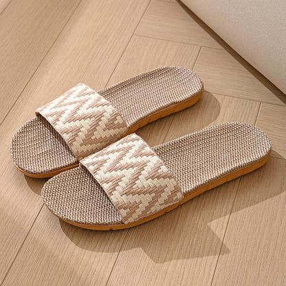 Hemp Casual Women's Slippers Home Flats Spring Summer Luxury Designer Woman Shoes Fashion Indoor Slides Ladies Soft sole Elegant