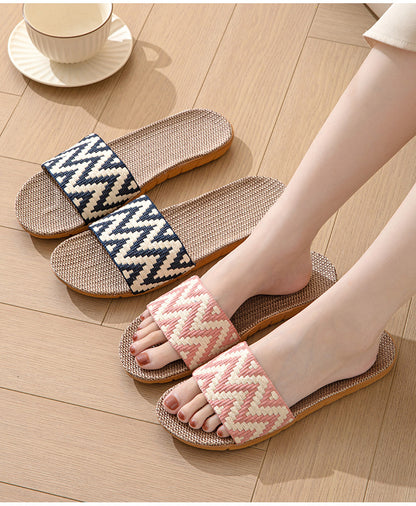 Hemp Casual Women's Slippers Home Flats Spring Summer Luxury Designer Woman Shoes Fashion Indoor Slides Ladies Soft sole Elegant