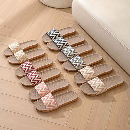 Hemp Casual Women's Slippers Home Flats Spring Summer Luxury Designer Woman Shoes Fashion Indoor Slides Ladies Soft sole Elegant