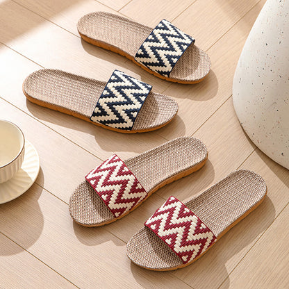 Hemp Casual Women's Slippers Home Flats Spring Summer Luxury Designer Woman Shoes Fashion Indoor Slides Ladies Soft sole Elegant