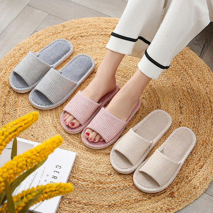 Hemp Casual Women's Slippers Home Flats Spring Summer Luxury Designer Woman Shoes Fashion 2026 Indoor Slides Soft Sole Elegant